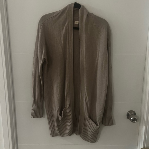 Cozy Tan Open Front Cardigan - Picture 1 of 3